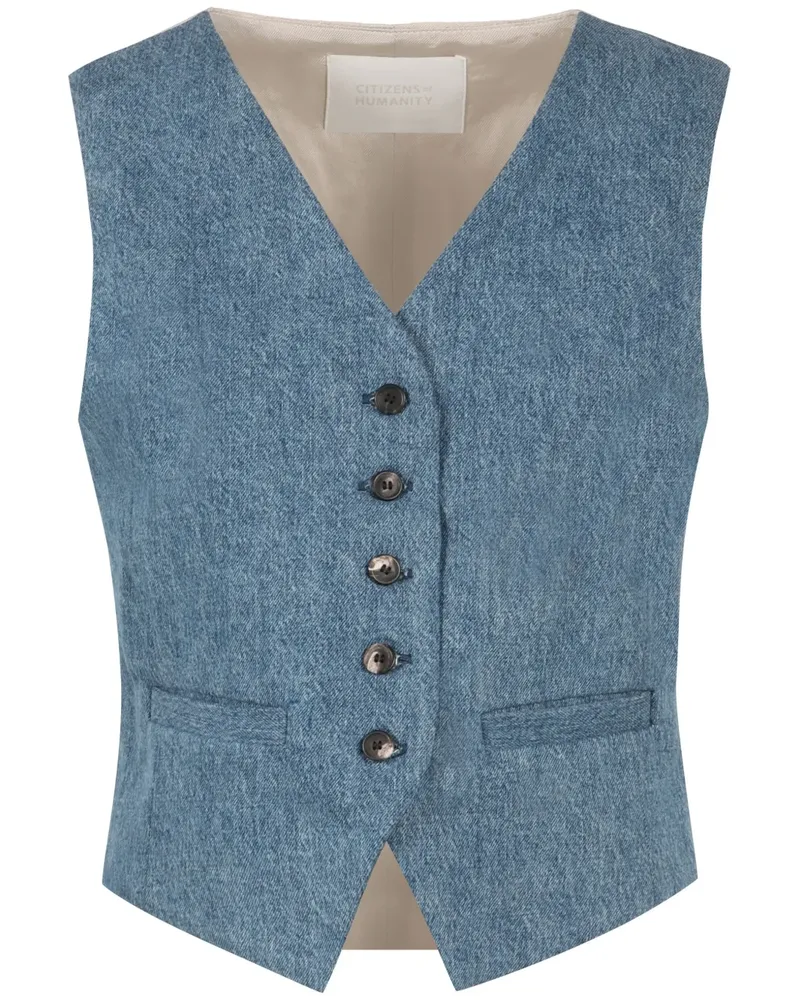 Citizens of humanity Jeansweste mit V-Ausschnitt - Blau Blau