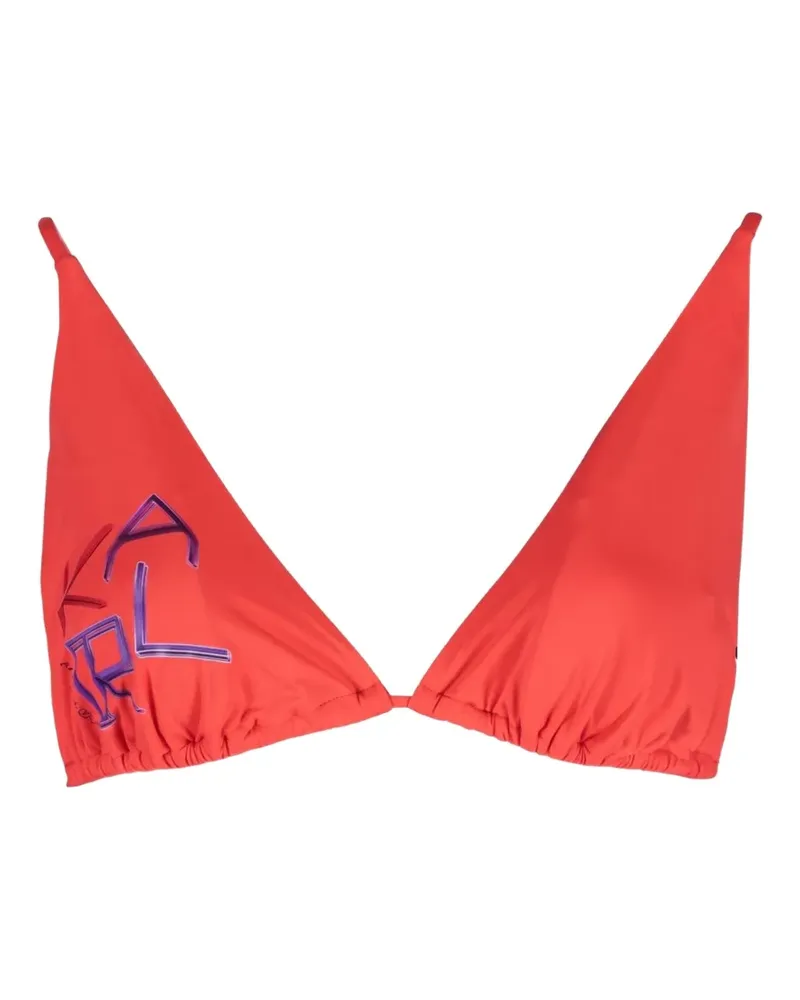 Karl Lagerfeld Triangel-Bikini mit Logo-Print - Rot Rot
