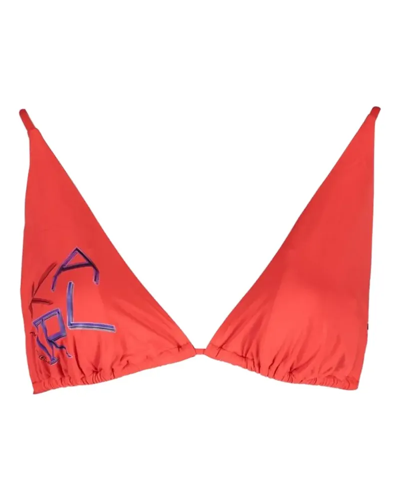 Karl Lagerfeld Triangel-Bikini mit Logo-Print - Rot Rot