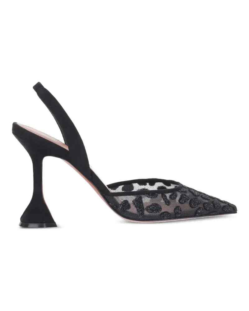 Amina Muaddi Holli Slingback-Pumps mit Leopardenprint - Schwarz Schwarz