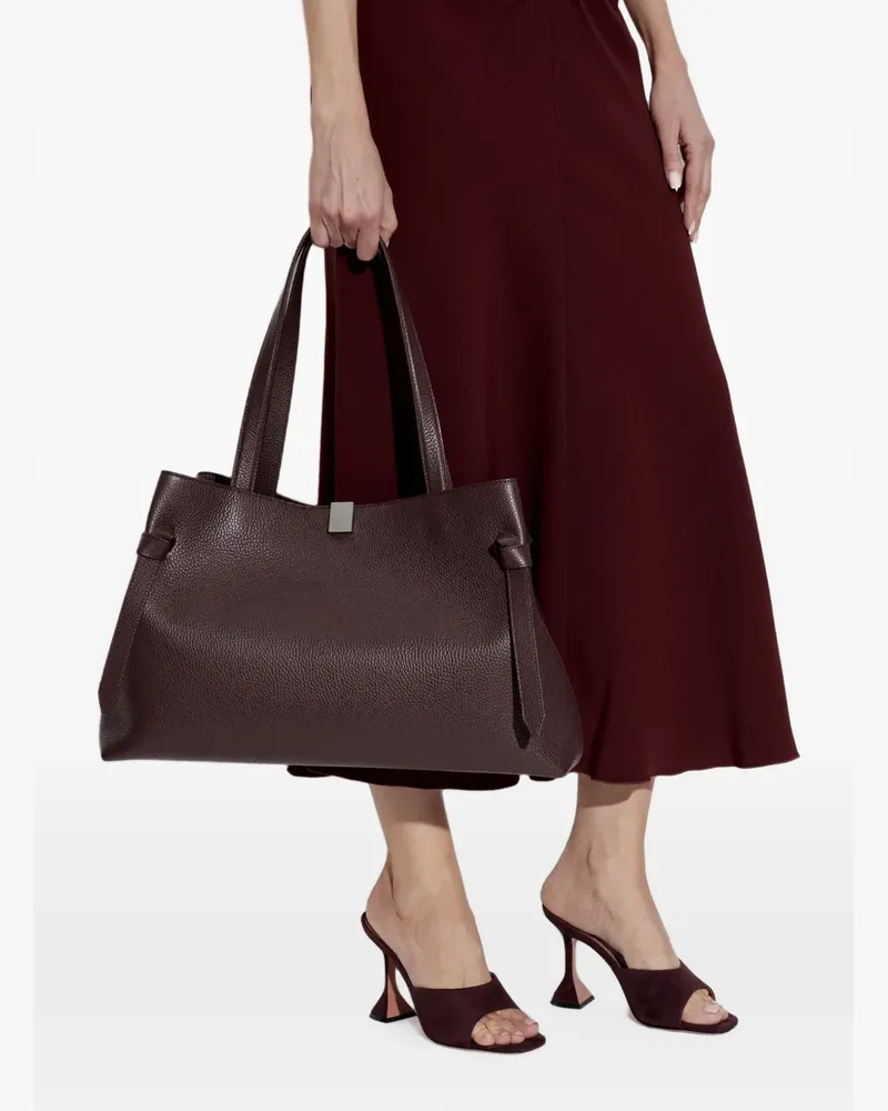 YUZEFI Gyoza pebbled leather tote bag - Violett Violett