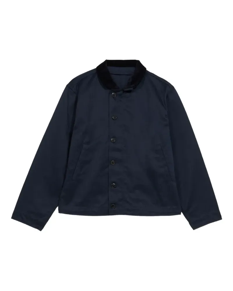 Fortela Deck herringbone corduroy-collar jacket - Blau Blau
