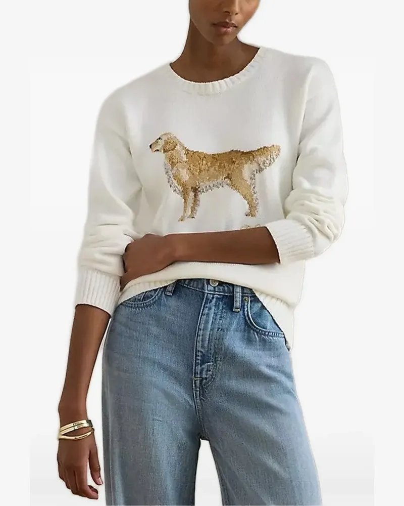 Ralph Lauren Pullover mit Hunde-Intarsie - Weiß Weiß