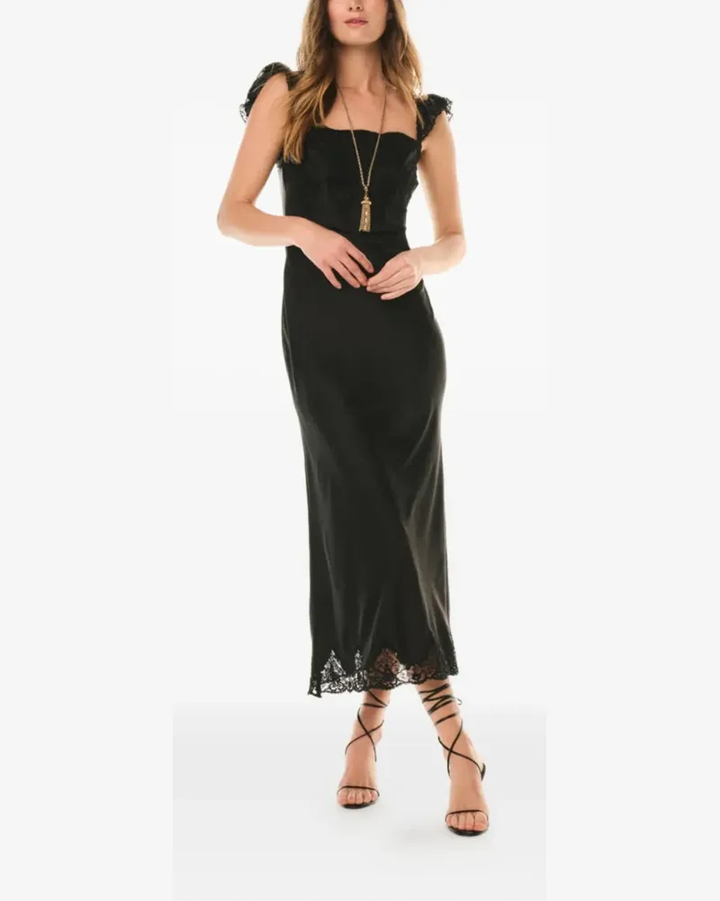 LoveShackFancy Karmine midi dress - Schwarz Schwarz