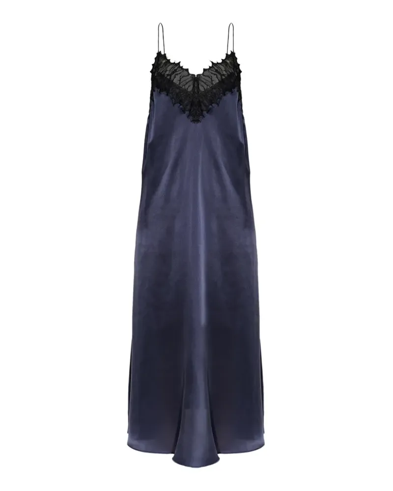 IRO Bailar Midikleid mit Spitzenbesatz - Blau Blau