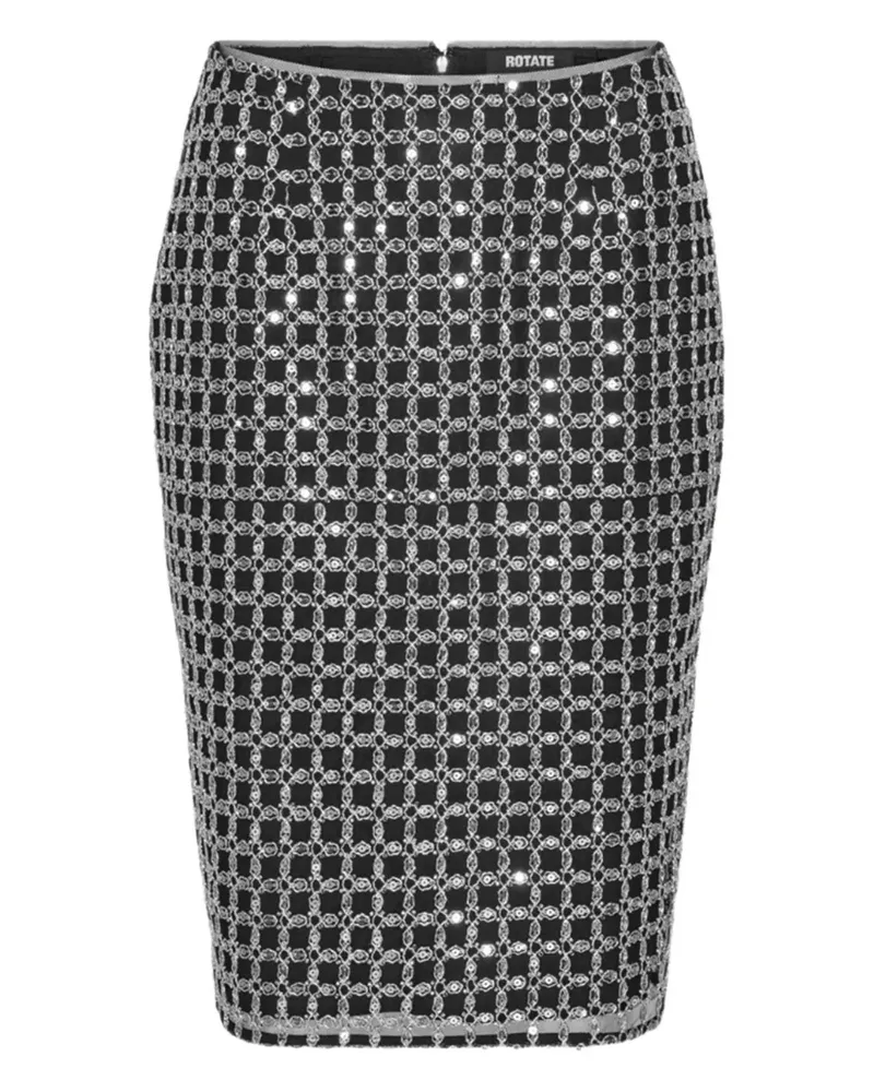 ROTATE Birger Christensen beaded-embellishment midi skirt - Schwarz Schwarz