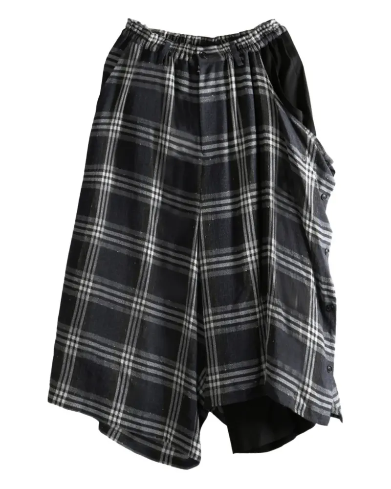 Yohji Yamamoto plaid panelled trousers - Blau Blau