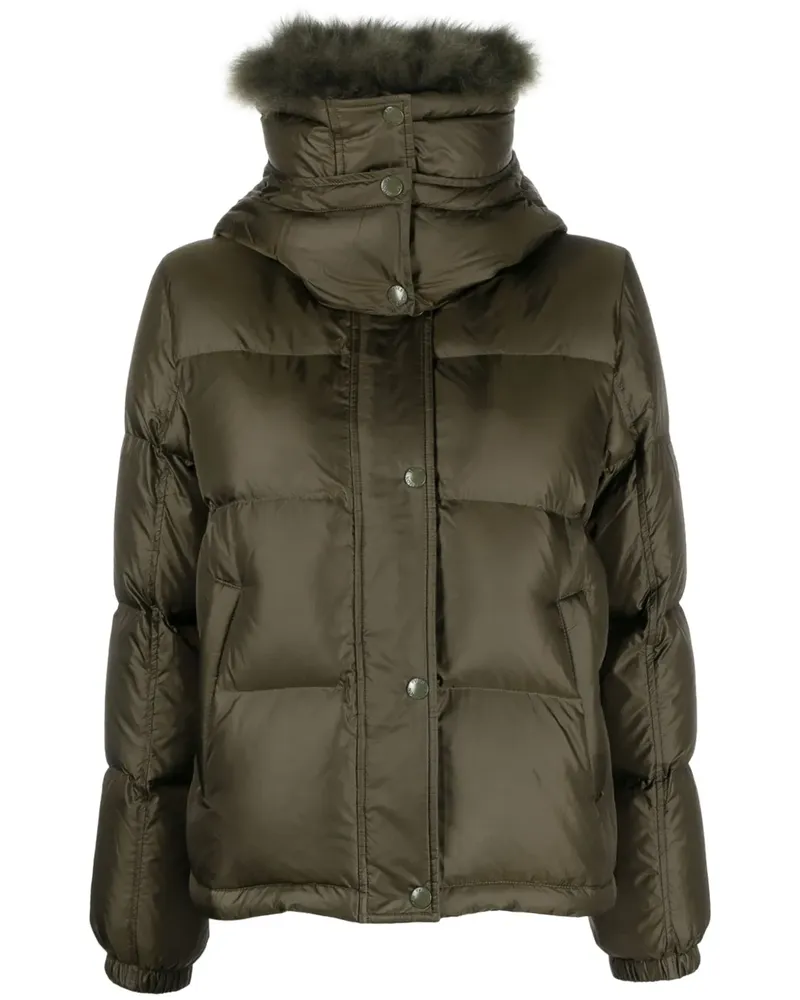 Yves Salomon Gefütterte Jacke mit Logo-Patch - Grün Grün