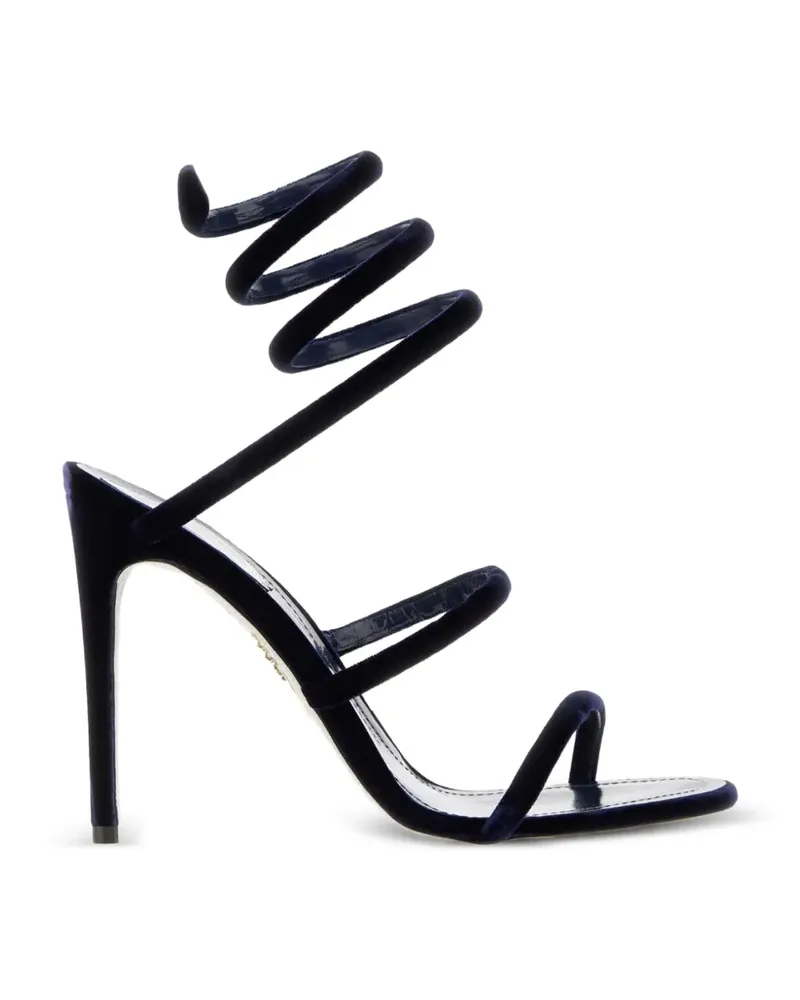 René Caovilla Cleo Sandalen aus Samt - Blau Blau