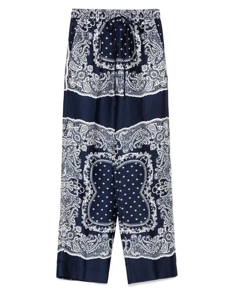 Sandro Hose mit Paisley-Print - Blau Blau
