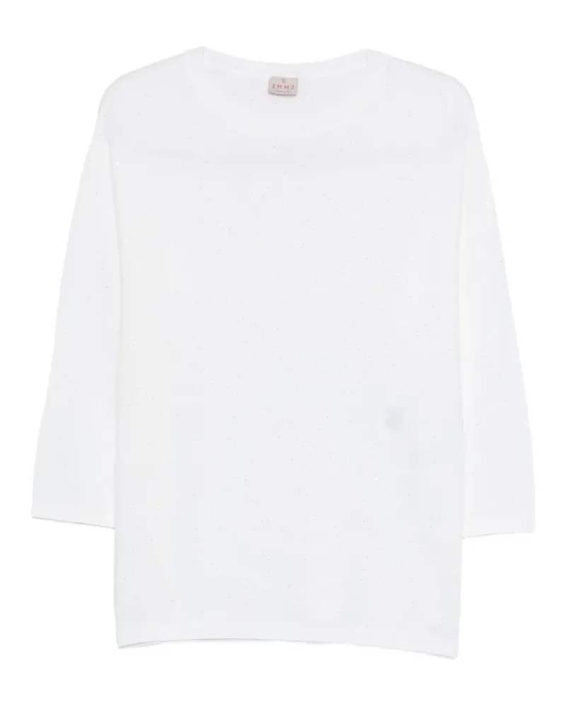 MARELLA embellished crew-neck sweater - Weiß Weiß