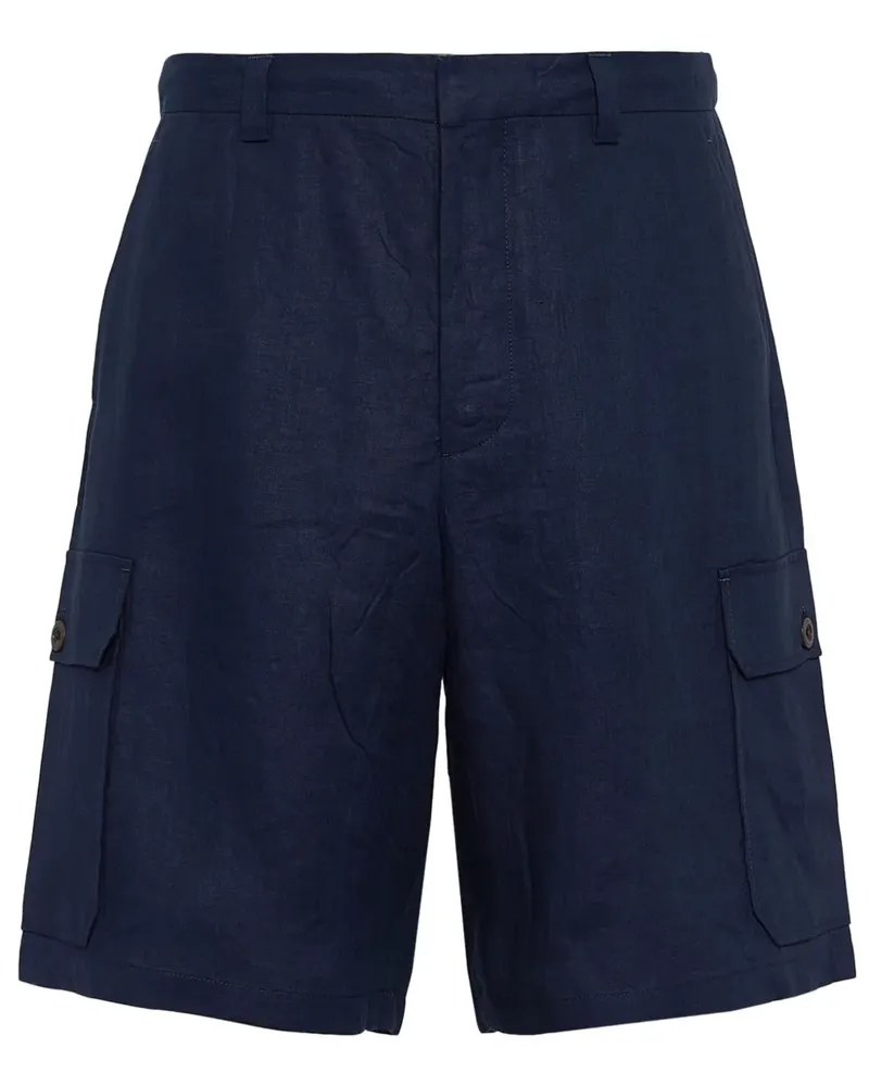 Prada Bermudas aus Leinen - Blau Blau