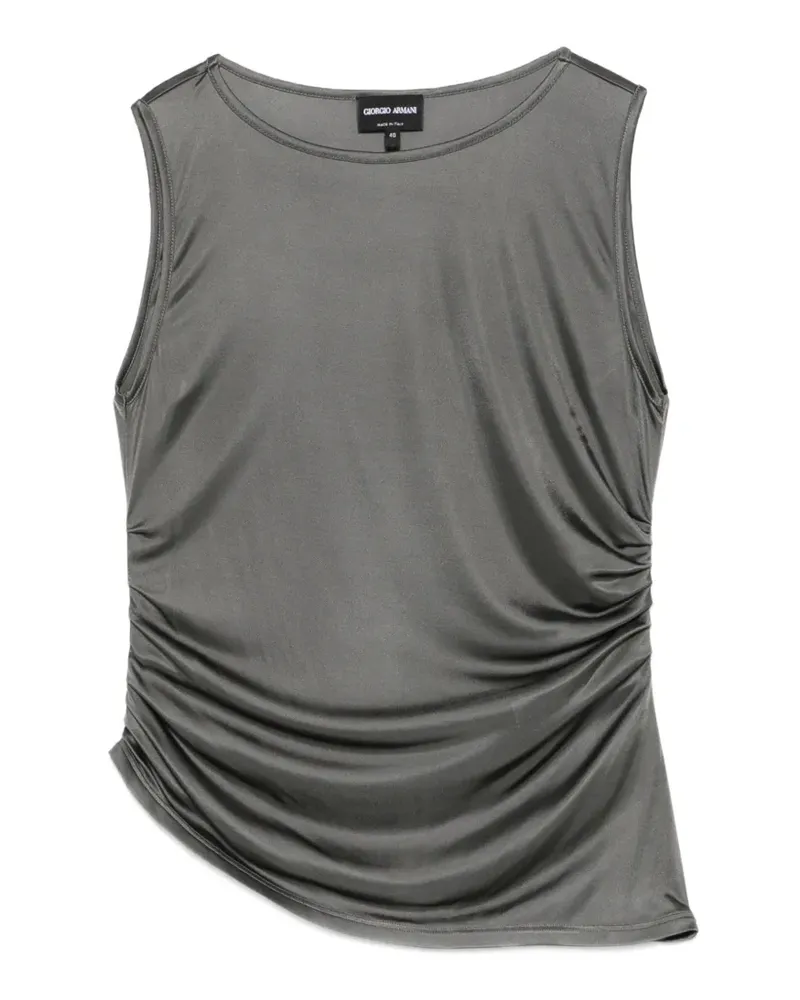Giorgio Armani Gerafftes Oberteil - Grau Grau