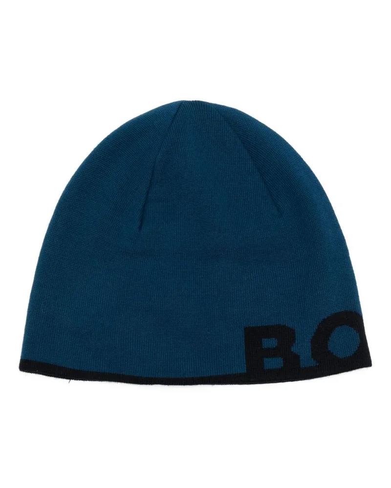 HUGO BOSS Arev Beanie - Blau Blau