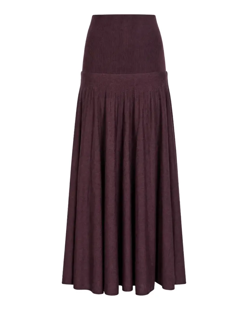Paco Rabanne ribbed-knit pleated maxi skirt - Violett Violett
