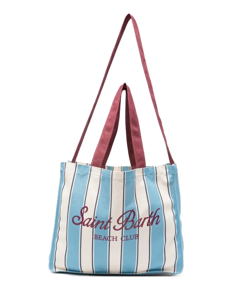 MC2 Saint Barth Gestreifter Shopper mit Logo-Print - Blau Blau