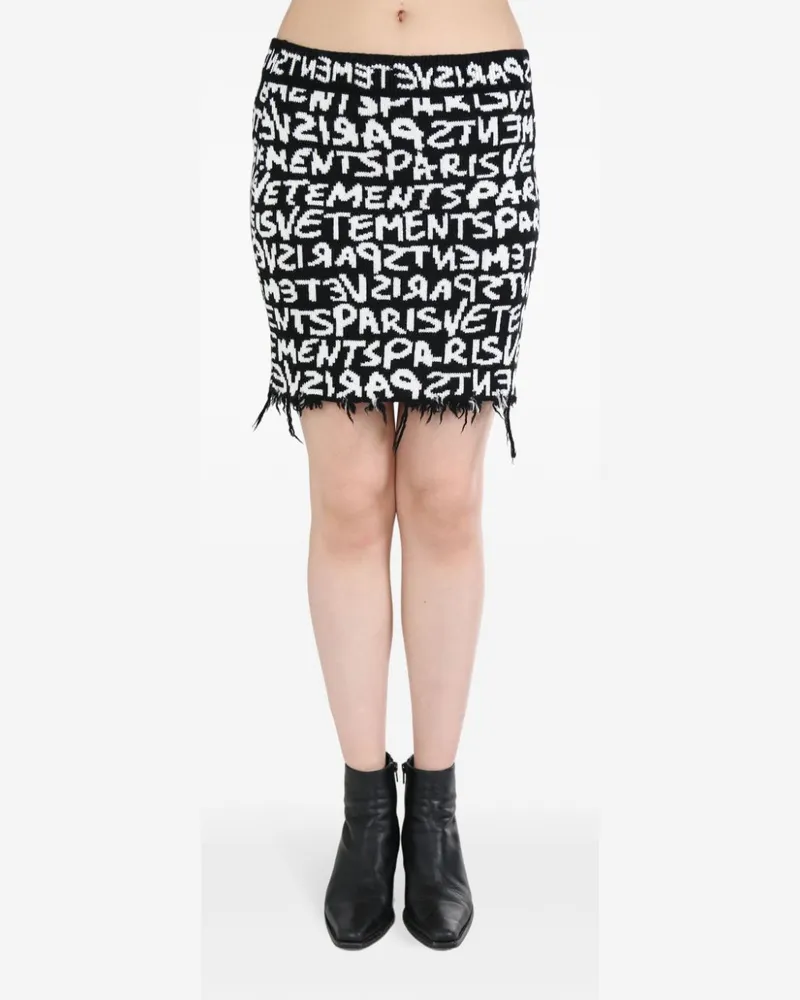 VETEMENTS Graffiti Rock mit Monogramm - Schwarz Schwarz