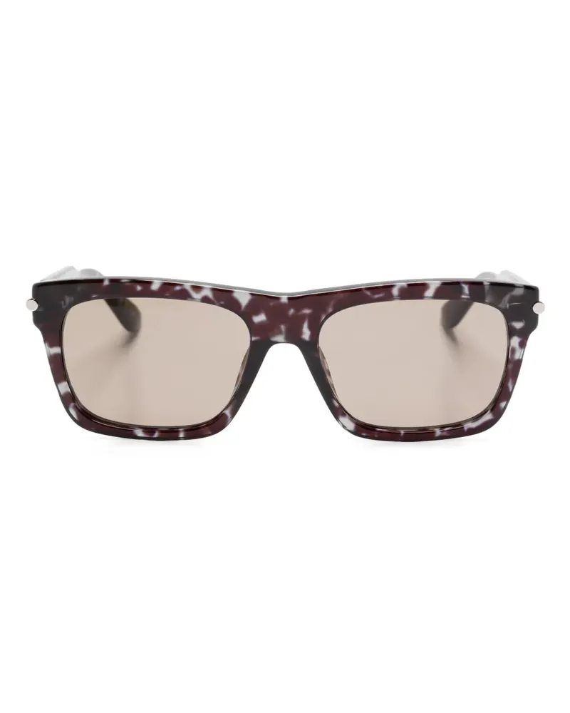 Alexander McQueen Sonnenbrille mit eckigem Gestell - Schwarz Schwarz