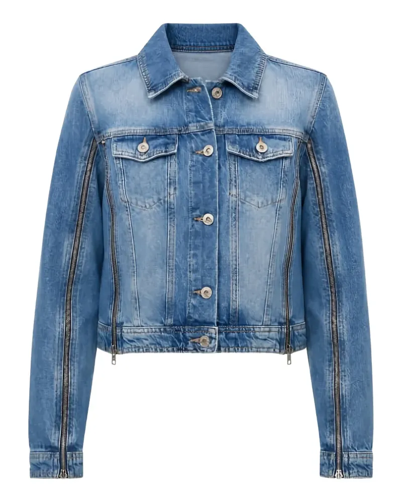Liu Jo zip-detail denim jacket - Blau Blau