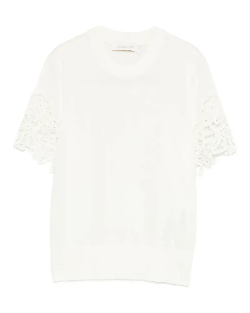 Zimmermann Jersey-Oberteil mit Spitze - Weiß Weiß