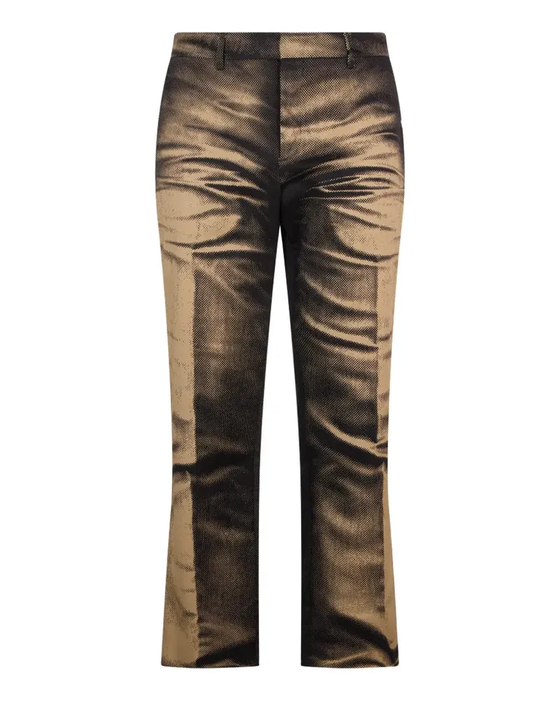 Moschino graphic-print trousers - Nude Nude