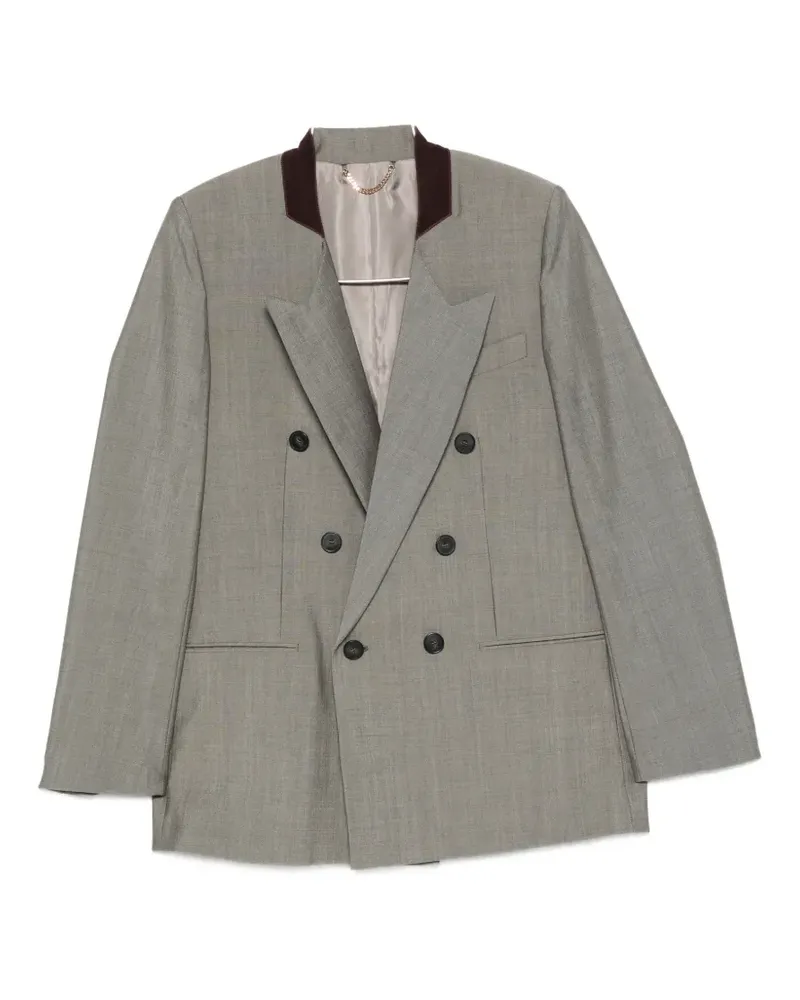 Victoria Beckham double-breasted peak-lapels blazer - Grau Grau