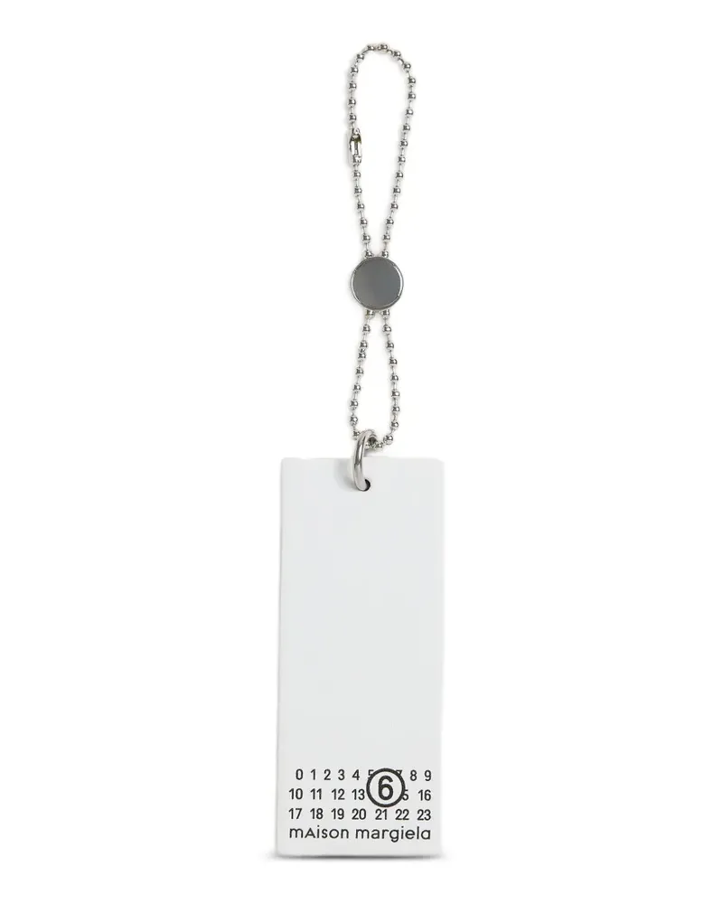 Maison Margiela Numeric tag keyring - Weiß Weiß