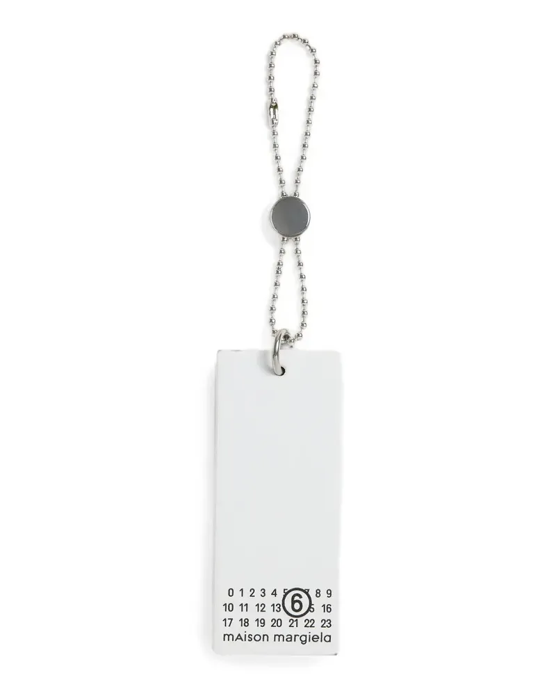 Maison Margiela Numeric tag keyring - Weiß Weiß