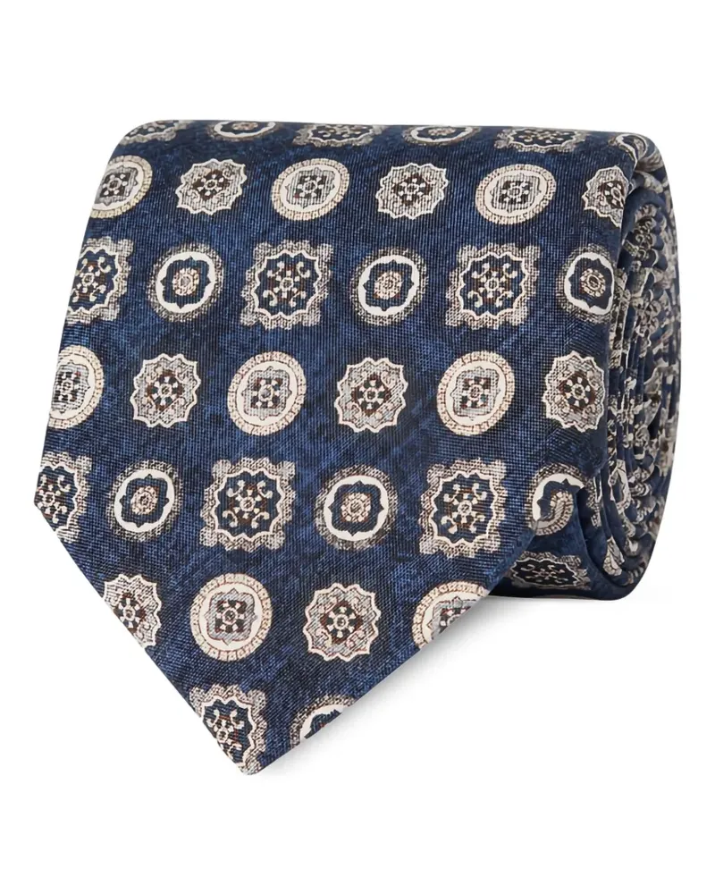 Ascot Gemusterte Krawatte - Blau Blau