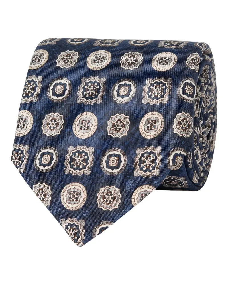 Ascot patterned tie - Blau Blau