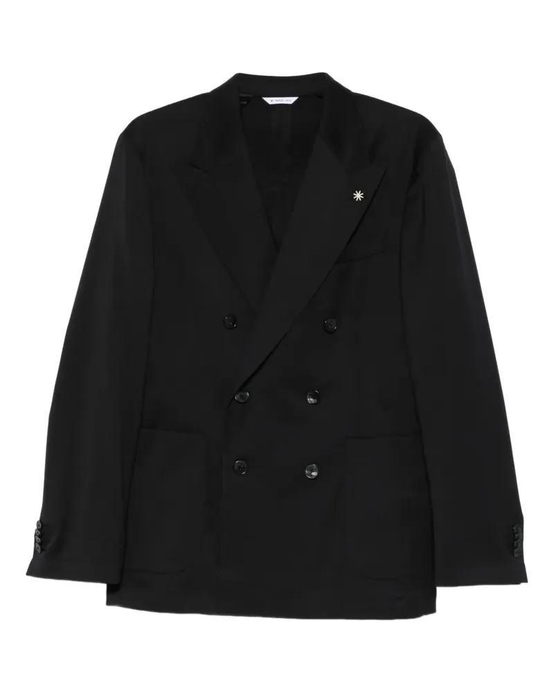 Manuel Ritz Doppelreihiger Anzug - Schwarz Schwarz