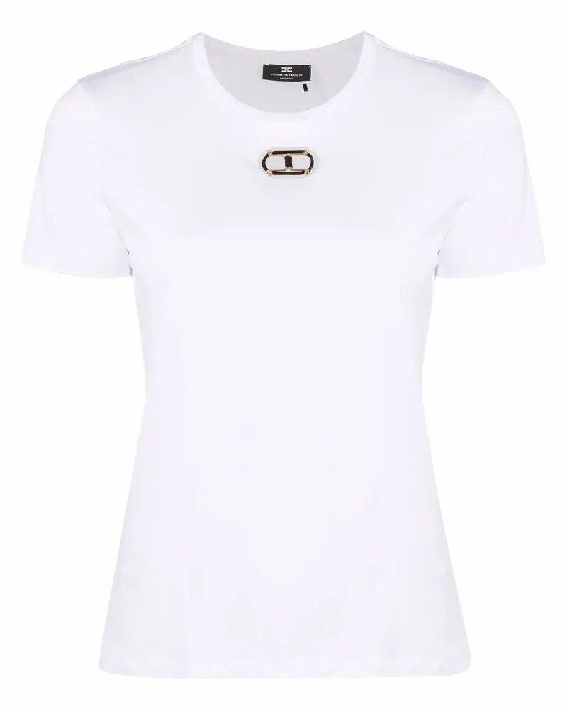Elisabetta Franchi T-Shirt mit Logo - Weiß Weiß