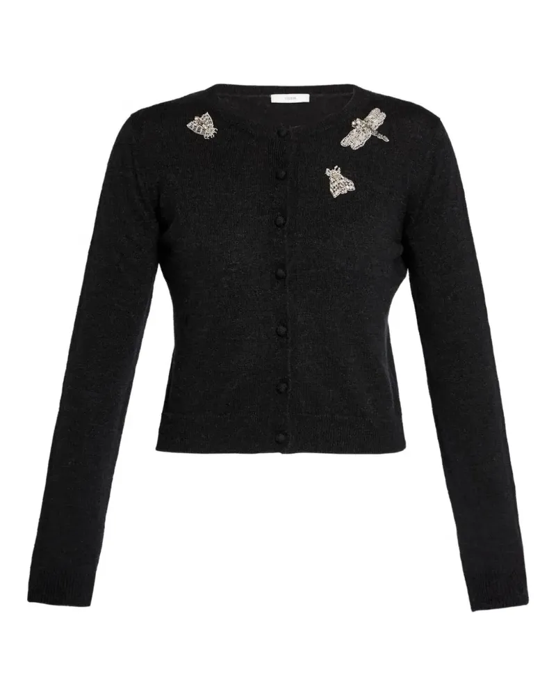 Erdem Verzierter Cardigan mit rundem Ausschnitt - Schwarz Schwarz