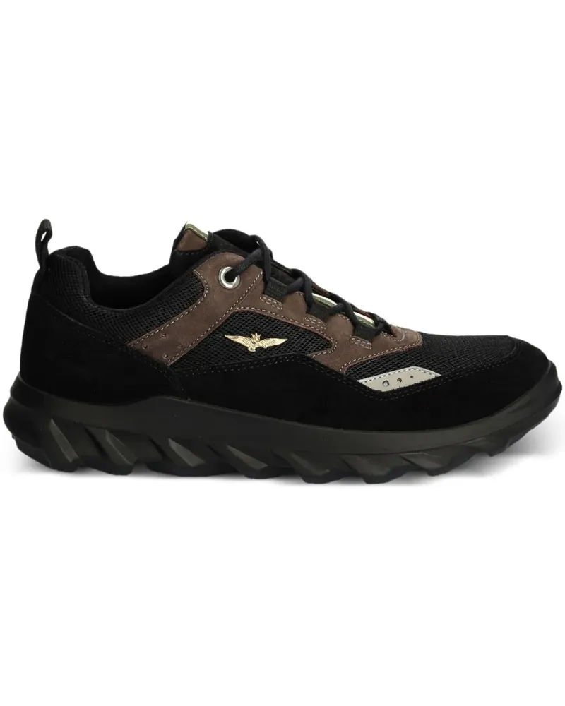 Aeronautica Militare Hiking-Sneakers mit Mesh-Einsatz - Schwarz Schwarz