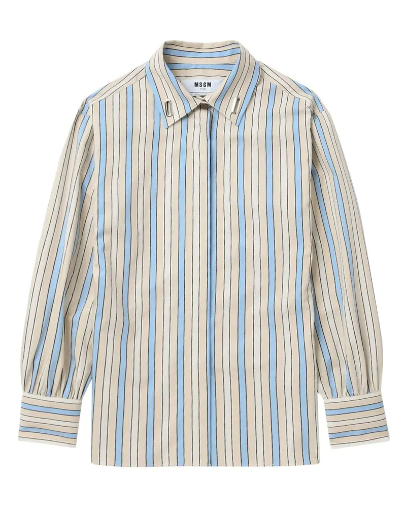 MSGM Gestreiftes Hemd - Blau Blau