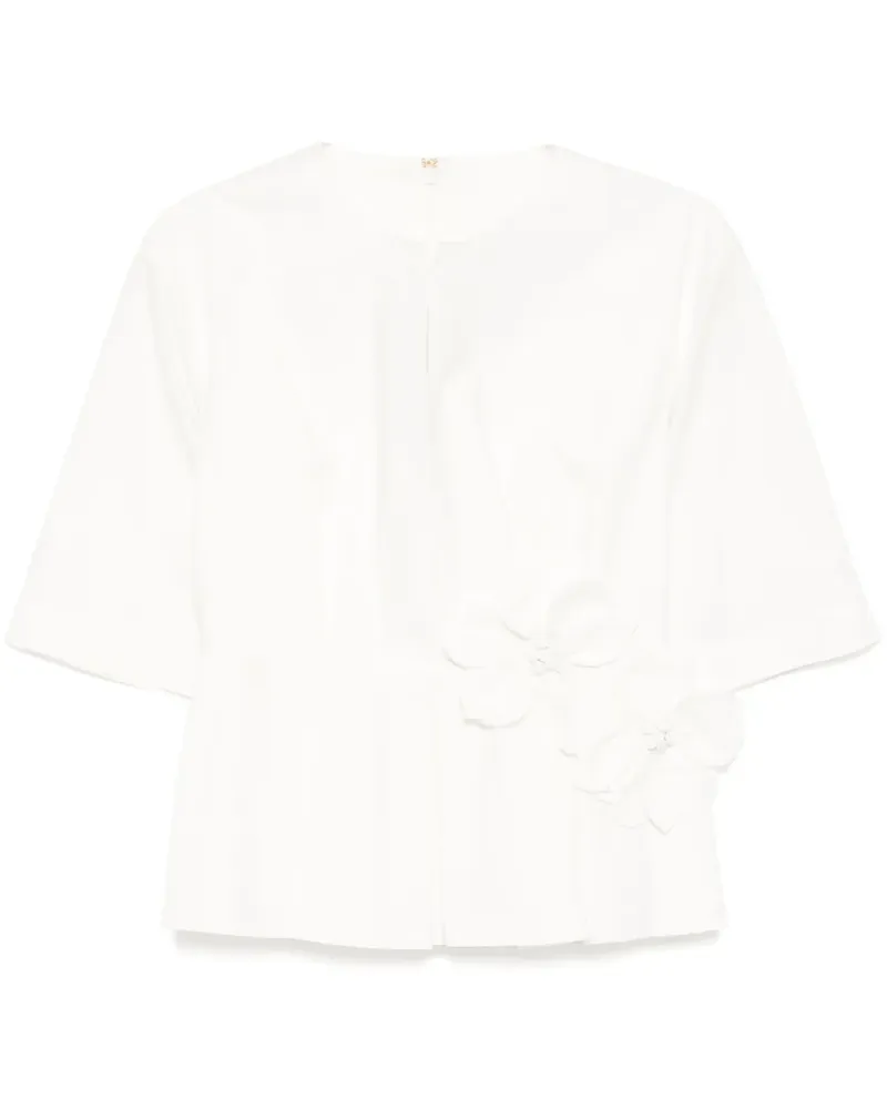 Elie Saab Bluse aus Popeline - Nude Nude