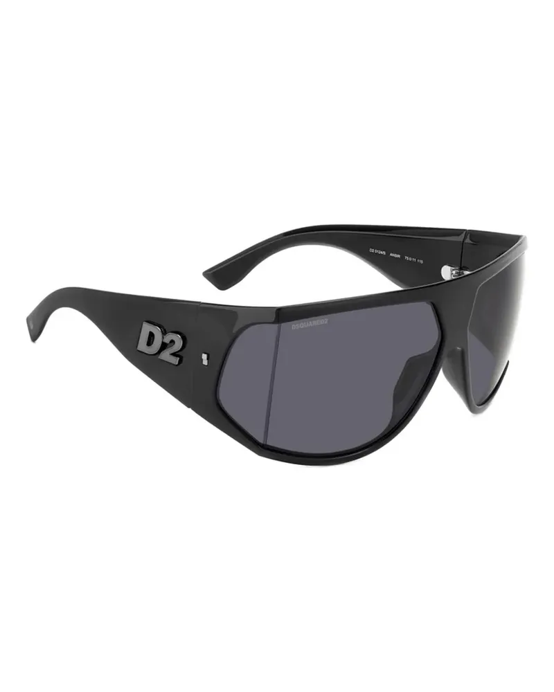 Dsquared2 logo-plaque geometric-frame sunglasses - Schwarz Schwarz