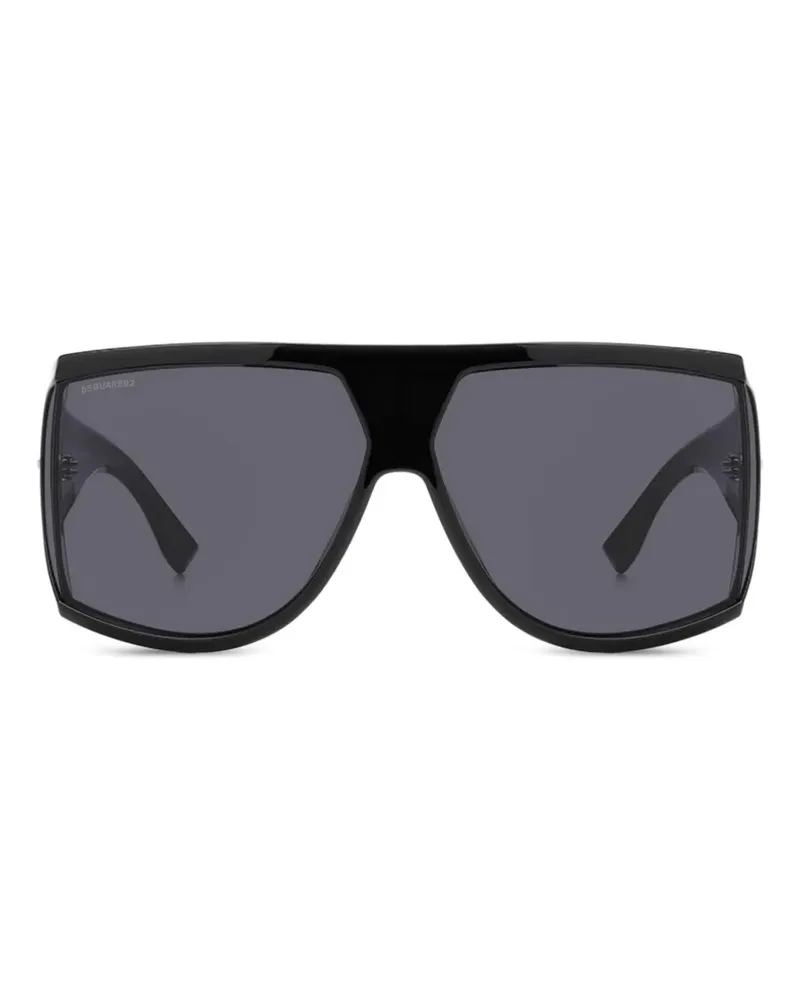 Dsquared2 logo-plaque geometric-frame sunglasses - Schwarz Schwarz