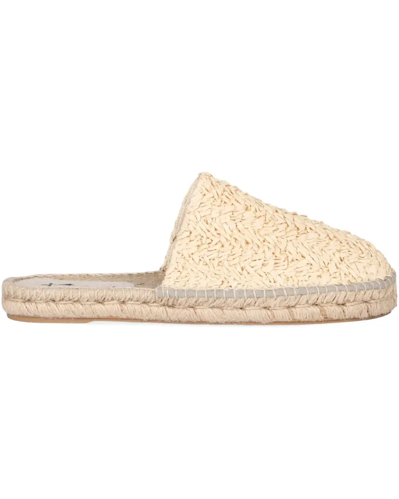 Manebí Gewebte Espadrilles aus Raffiabast - Nude Nude