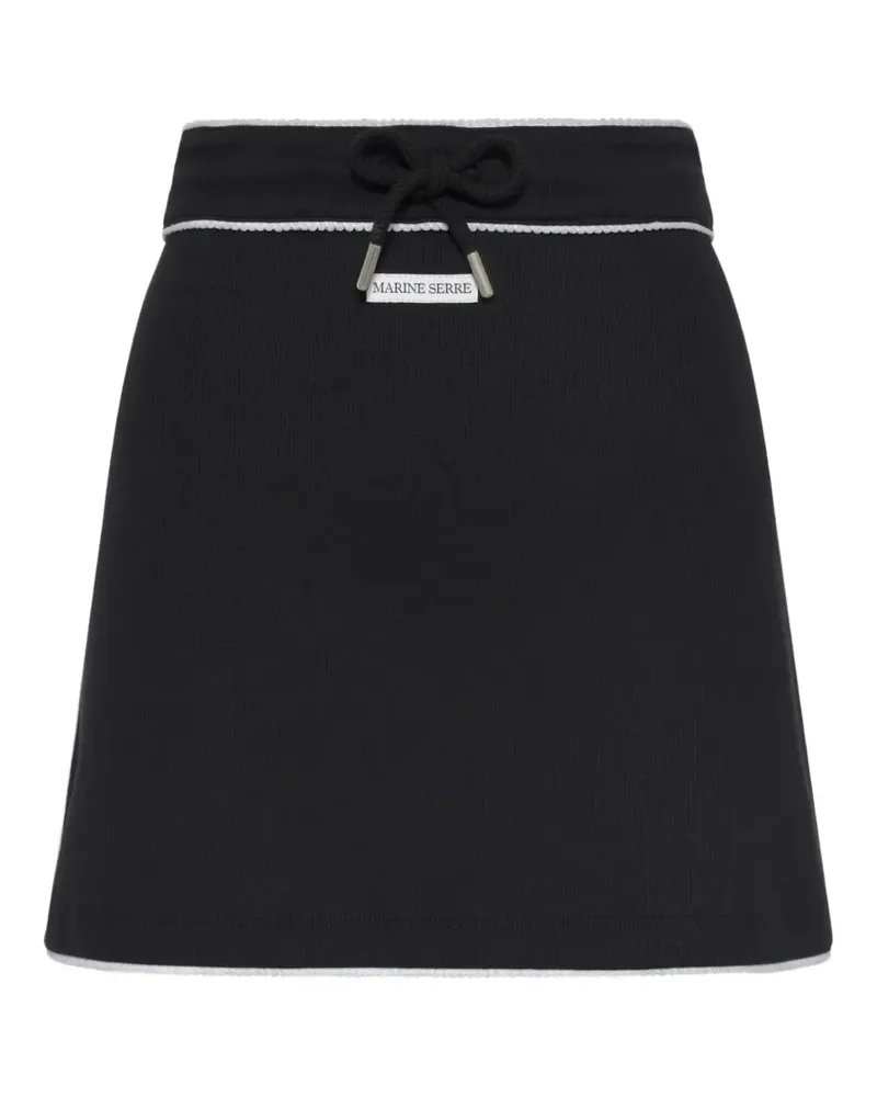 Marine Serre ribbed drawstring waist mini skirt - Schwarz Schwarz