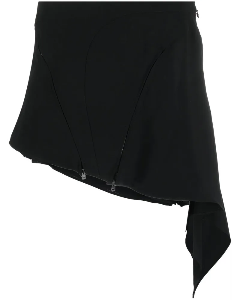 Thierry Mugler Drapierter Minirock - Schwarz Schwarz