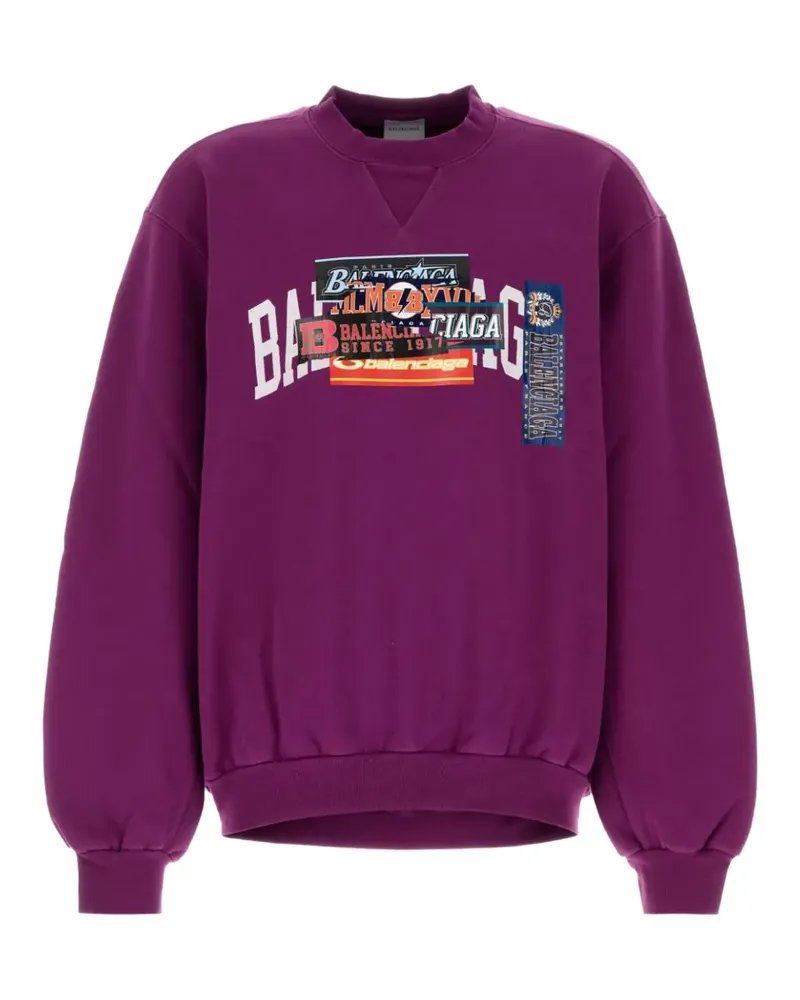 Balenciaga logo-patch sweatshirt - Violett Violett
