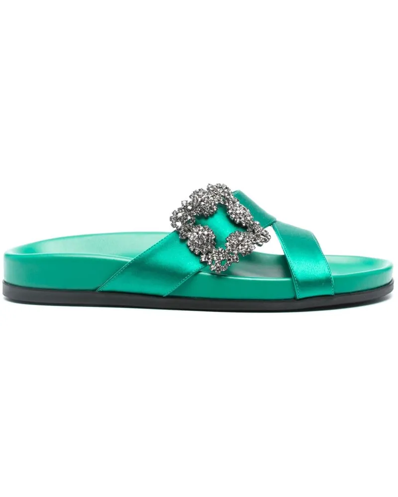 Manolo Blahnik Sandalen mit Kristallen - Grün Grün