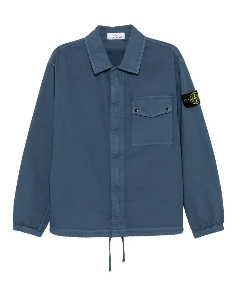 Stone Island Hemd mit Kompass-Patch - Blau Blau