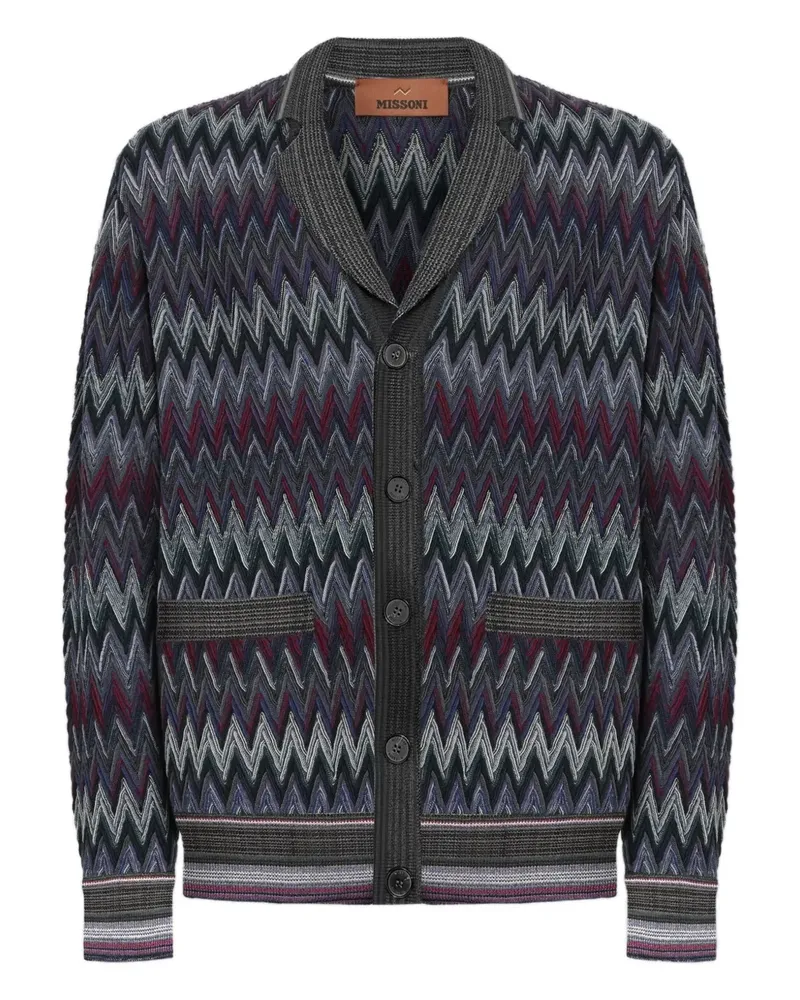 Missoni Schalkragen-Cardigan mit Zickzackmuster - Grau Grau