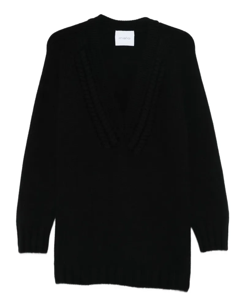 Malo Pullover mit V-Ausschnitt - Schwarz Schwarz
