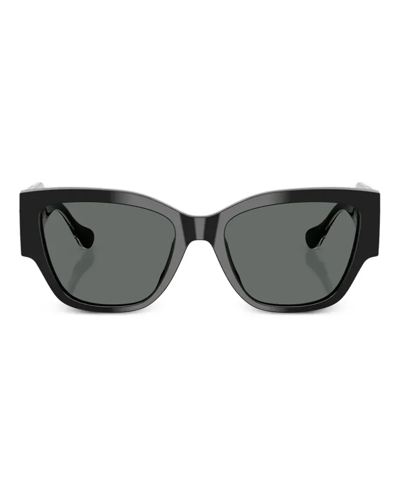 Versace Sonnenbrille mit geometrischem Gestell - Schwarz Schwarz
