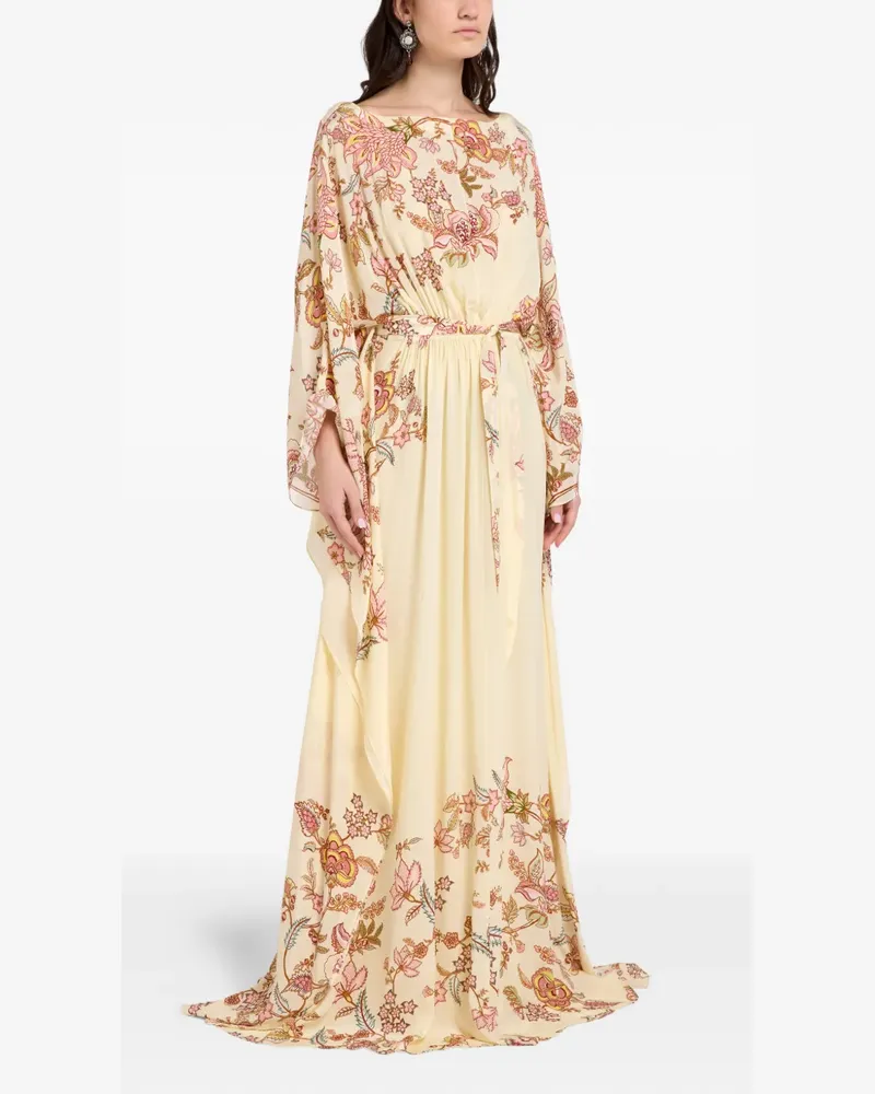 Hemant & Nandita floral belted maxi dress - Nude Nude