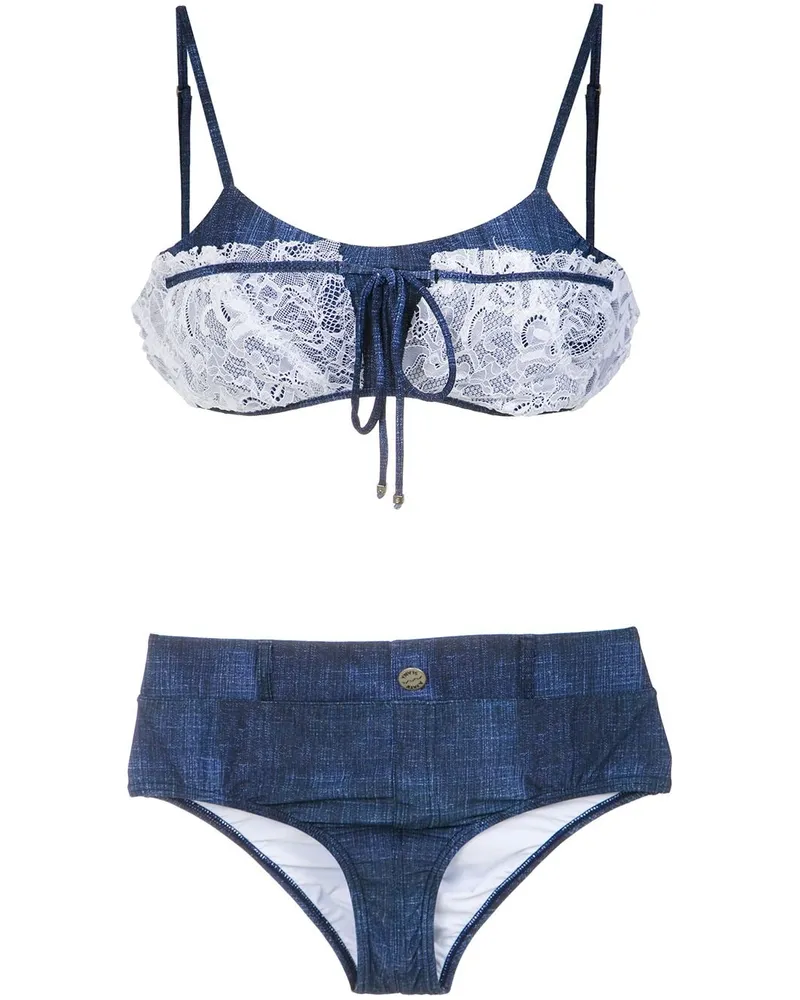 Amir Slama Bikini mit Applikationen - Blau Blau