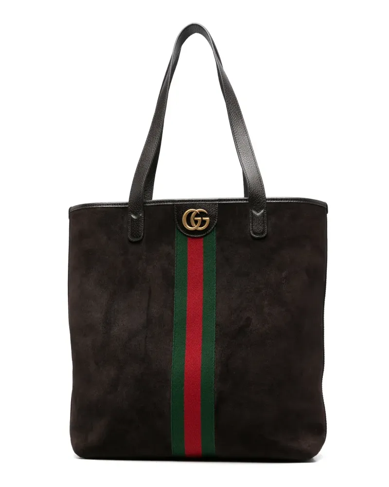 Gucci Schultertasche mit GG-Webstreifen - Braun Braun